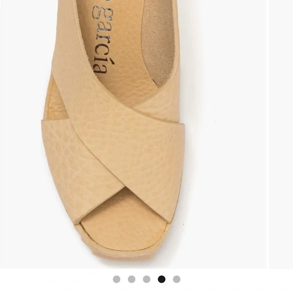 Pedro Garcia Beige Wedge Sandals Federica Ecru 36.5 - Picture 3 of 6